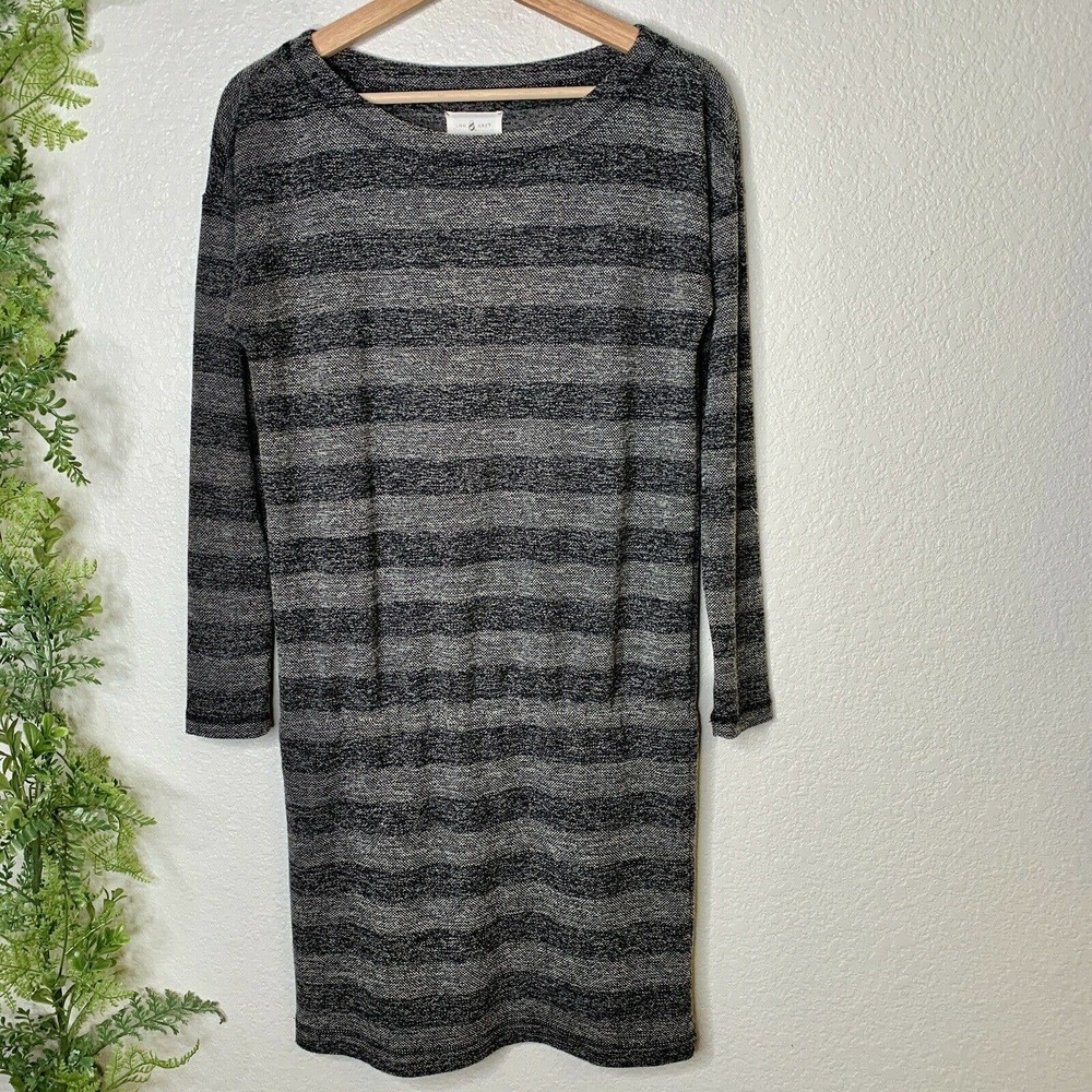 🌳 Lou & Grey Marled Sweater Dress Gray Striped XS